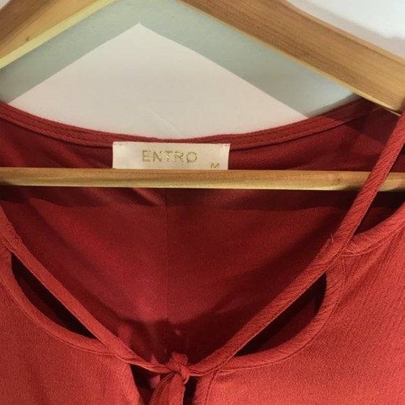 Boho Orange Shift Dress - Picture 6 of 8